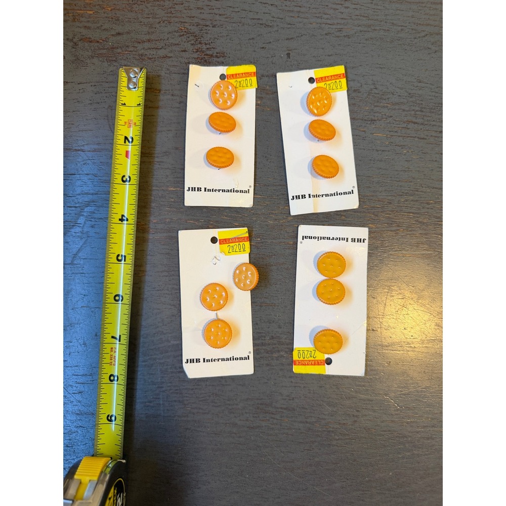 JHB International Orange Cracker Novelty Buttons 3/4 Inch Made in England 12pc